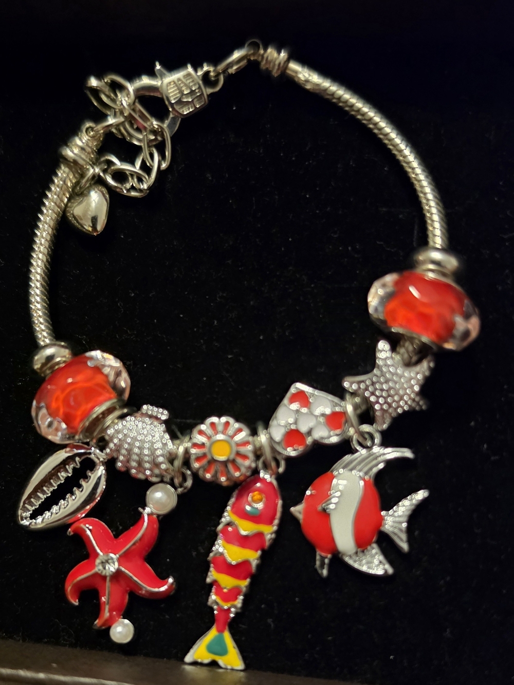 Red Ocean Charm Bracelet - Women Jewelry